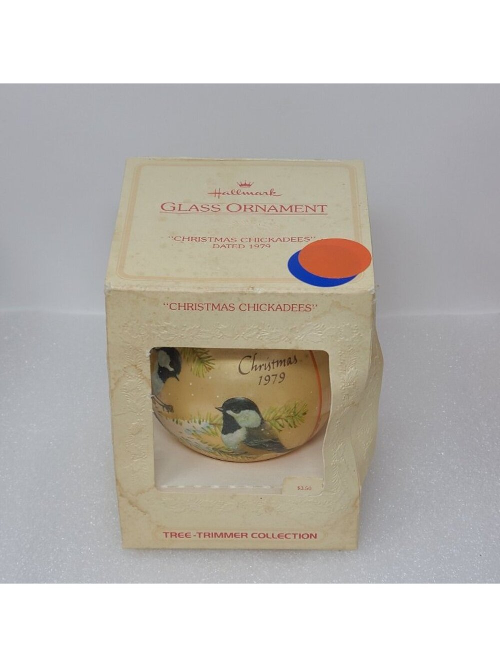 Vintage Hallmark Glass Christmas Ornament 1979 Christmas Chickadees Tree Trimmer